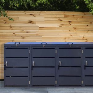 Wheelie Bin Steel Storage Shed (4 Bin Storage Unit)